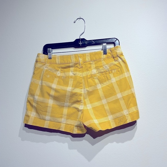 A new day.Plaid Chino Mustard Yellow Short  Size 6 Khaki Shorts. W/ Pockets - Picture 3 of 6